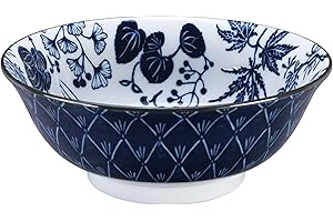 TOKYO design studio Cuenco azul y blanco Kranich – Flora Japonica – 20,3 x 8 cm 1000 ml