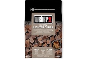 Weber Lighter Cubes/BBQ Accessory, Natural Fire Starter for Barbecue Charcoal & Briquettes, Fast Ignition, Clean Handling, Od