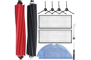 Reservdelar för Roborock S8/S8+/S8 Plus Dammsugare 1 Dubbel Rullborste, 4 Sidoborstar, 2 HEPA Filter, 2 Bogserare
