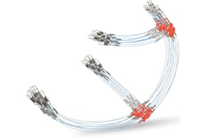 SHADDOCK Fishing Leaders Saltwater Wire Leader Rigs Trace with Swivels Snaps, 12pcs High Strength Leader Line Rig Bottom Rig Nylon Steel Trace Rigs for Lure Baits Connector