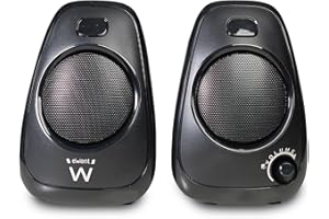 Ewent Haut-parleurs 2.0 avec Alimentation USB et contrôle du Volume intégré | Puissance 10 W | Connexion Jack 3,5 mm | Haut-parleurs compacts pour PC, Ordinateur Portable, Smartphone et Tablette |