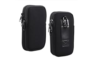 MDJYMYZ Handy Gürteltasche Herren Schwarz, Handy Gürtel Tasche Taille Tasche, 6.9" Universal Vertical Telefon Gürtelclip Tasche Reißverschluss Brieftasche Handytasche Handyhalterung Halterung mit Umhängeband