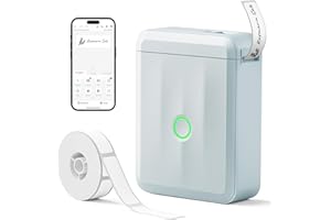 NIIMBOT Mini Bluetooth D110_M drukarka etykiet, przenośne urządzenie do etykietowania, szerokość druku 15 mm, kompatybilna z systemem iOS Android, do domu, biura (niebieska)