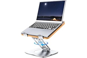 WARMTUYO Laptop Ständer, 360° Laptopständer mit Drehbarer Basis, Tragbarer Ergonomischer Höhenverstellbarer Laptophalter, Faltbarer Notebook-Ständer kompatibel mit 10-16"