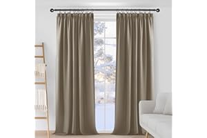 Deconovo Tende oscuranti plissettate a matita per camera da letto, 2 pannelli