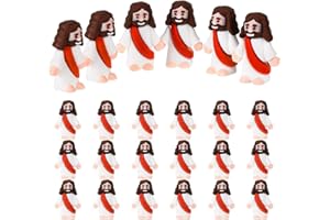 FOWAY 24 Jesus Figures Easter Decorations Christ Religious Savior Jesus Doll Creative Cute Jesus Toys Tiny Jesus Figure For Easter Egg Stuffers