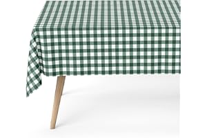 GAMUSI Mantel Antimanchas Cuadros Vichy Verde 140x140 cm