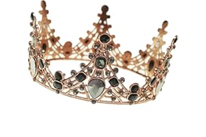 IRUNFAST Vintage Crown, Rhinestone Tiara, Black Queen Crown, Suitable for Bridal Wedding Tiara, Girl's Birthday Tiara, Festival Celebration, Costume Prom