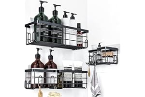 Uamector Mensola Autoadesive Doccia senza Foratura - Porta Shampoo & Prodotti Accessori Doccia senza Forare - Mensole Adesiva Bagno - Porta Detersivi Bagnoschiuma Bagno