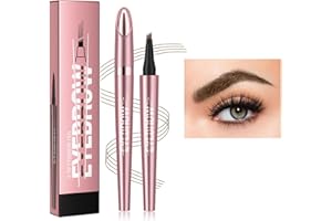 Weixinbuy Microblading Eyebrow Pen Long-lasting, 4D Four-Tip Waterproof Eyebrow Pencil, Liquid Eye Brow Pencil Smudgeproof Easy to Use for Fine Natural Strokes (3# Light Brown Eyebrow Pencil)