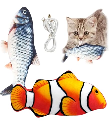 Fish Shape Cat Toys 4-Pack - Colorful Non-Woven Catnip Toys With Crinkle Tubes For Interactive Play