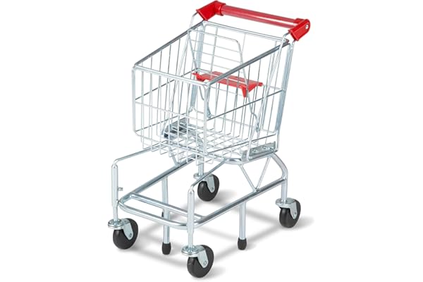 Melissa & Doug - Chariot De Supermarché - Chariot D'Epicerie pour Enfant sur roulettes - Jeu D'Imitation Shopping - Cadeau Enfant 3 Ans Et +
