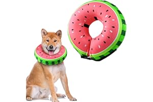 FWLWTWSS Inflatable Collar for Dogs and Cats - Soft, Comfy, Protective Recovery Collar, Adjustable Donut Style for Post-Surgery, Does Not Block Vision