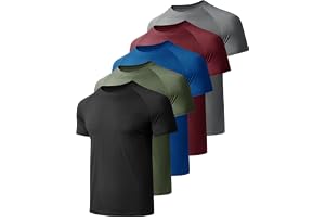 miijoory 3, 5 eller 7-pack sport t-shirts män, funktionell skjorta, sportskjorta, snabbtorkande ventilerande fitnessskjorta, träningströja, herr, löpartröja, kortärmad