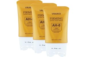 VRAIKO AH-8 Neck Firming Cream, 2 en 1 Gua Sha Neck Cream Roller with AH8 & Ceramide NP, Nourish Hydrate Double Chin for Face Lift, Jawline & Sagging Skin (3PC)