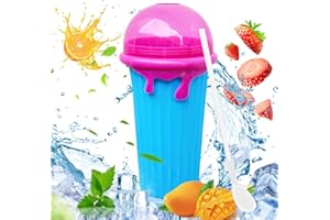 AEUZWR Slushy Cup, 500ML Slushie Maker Cup avec Cuillère 2 en 1 et Paille, Frozen Magic Slushy Maker Cup, Gobelet à Slush, pour la Préparation de Divers Smoothies, Bleu