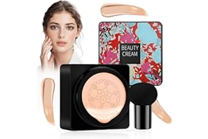 AONAT Mushroom Head Air Cushion CC Cream,Fond de Teint Correcteur Maquillage,Flawless Contrôle de l'huile hydratante,même teint teint (naturel)