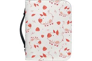 Kuiaobaty Cartoon Animal Pig Print Soft Leather Book Cover for Bible,Abstract Art Painting Piggy Novel Book Carry Case with Inside Slots for Phone,Pen