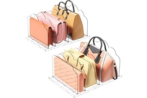 ‎LIFEWIT Lifewit 2 pakiety regulowanych przezroczystych przegródek na półki, plastikowy organizer na torby, organizer do przechowywania torebek, wysuwana półka do szafy, garderoby, sypialni, przezroczysta