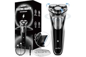 SEJOY Electric Razor for Men Beard Trimmer, Shavers for Men Rechargeable Cordless, Razor Men Electric, Waterproof IPX7, with Pop-Up Trimmer, 80000 Power-1h Fast Charging-3D Floating Head, for Travel Home
