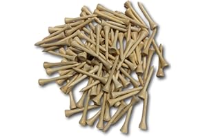 AJ Timber 100pcs Premium Bamboo Golf Tees - Strong, Eco Friendly & Sustainable