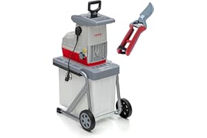 IKRA Elektro Gartenhäcksler Walzenhäcksler ILH 3000 A, starke 3.000W, Aststärke bis 44mm, inkl. Gartenschere