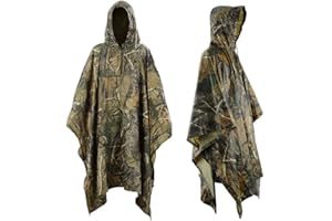 Infreecs Regenjacke Regenponcho Wasserdichter, 3 in 1 Zelt Campingdecke Regenjacken, Unisex Wiederverwendbar Regencape, Atmungsaktiver Regenmantel mit Kapuze für Picknick Jagd Camping Wandern