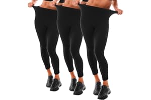 Leafigure Legging de Sport Femme Taille Haute, Noir Leggings Femme pour Sport et la Gym