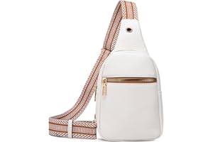 MOETYANG PU Sling Bag for Women Crossbody Bag for Phone, Small Sling Backpack Faux Leather Shoulder Bag Casual Daypack for School Travel, Fanny Packs Chest Bag for Men