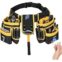 9-Pocket Tool Belt For Men - Adjustable Waterproof Work Apron For Electricians & Carpenters