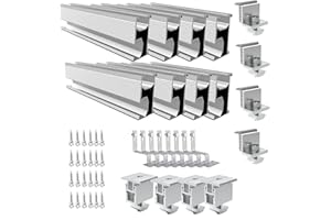 MENAYODA Kit de montage solaire photovoltaïque pour toit de tuiles avec rail de fixation, crochet de toit, fixation de panneau solaire,kit de rail de montage pour une hauteur de module de 30 à 50 mm