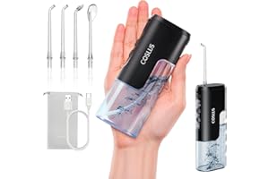 ‎COSLUS COSLUS Mini Elektrische Munddusche für Unterwegs: 4 Modi Kompaktes Design Abnehmbarer Wassertank für einfache Reinigung, Tragbarer Dental Irrigator für Zahnzwischenraum Reinigung & Travel T40 Schwarz