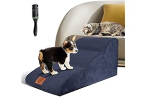 Zvonema Scala per Cani di Piccola Taglia, 3 Livelli, allunga la Scala per Gatti, Rimovibile, Lavabile, in Spugna, per Cani, per Divano, Letto, invia 1 Rotolo di lanugine