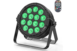 HOLDLAMP Foco LED Par de 14 luces LED RGB DMX512 8 x 10 W 4 en 1 par con mando a distancia, luz de discoteca, foco de iluminación para Stage DJ Party Show Bar Halloween Navidad
