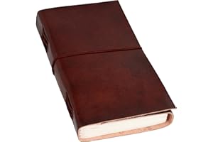 Gusti Sophia notatnik skórzany – notatnik dla kobiet i mężczyzn, notatnik książka album poezji, planer DIN A5, brązowy, skóra