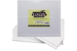 Loxley Quality Acrylic Primed 3 Pack of 12in x 10in Canvas Board