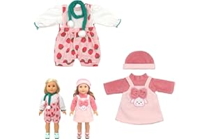 Neuytiky 2 ubrania dla lalek 35-43 cm, dla lalek New Born, Baby Newbron, słodkie i urocze sukienki dla lalek, prezenty dla dziewczynek (WWY2)
