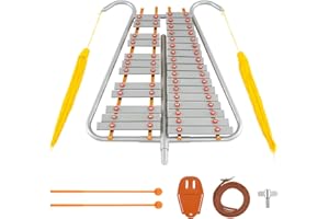 COSTWAY Glockenspiel a 29 Note, Xilofono da Marcia in Alluminio con Maniglia Regolabile, 2 Bacchette e Cinture, Set Strumento a Percussione Portabile per Adulti e Principianti