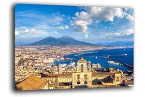 PRINTERLAND Quadro Moderno soggiorno MARE PAESAGGIO NAPOLI Quadri moderni da Parete XXL grande Stampa su tela Canvas Decorazione Murale muro Arredo Camera da letto Cucina (20x30 cm, Napoli)