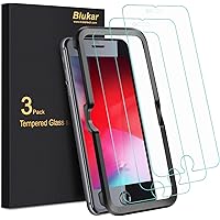Blukar Panzerglas für iPhone SE 2020, iPhone 8, iPhone 7, iPhone 6s und iPhone 6 mit Positionierhilfe, 9H-Härte…