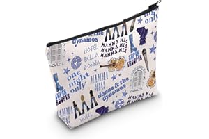 FUNYSO Bolsa de maquillaje inspirada en la música de Mamma para amantes de las películas musicales con cremallera, regalo de comedia musical, One Night Only UK, big, Bolso de Harry Girl UK