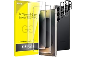 JETech Ochraniacz Ekranu dla Samsung Galaxy S25 Ultra 5G z Osłona Obiektywu Aparatu, Szkło Hartowane Film, ID Papilarnych Kompatybilny, HD Przejaśniać, 2 Sztuki Każdy