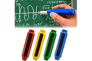 TUKNN Support de Craie Magnétique, Supports de Craie en Plastique, Porte Craies Ajustables, Couvercle du Support de Craie, Support à Craie, Pour ÉCole,Enfants, Enseignant, 4Pièces