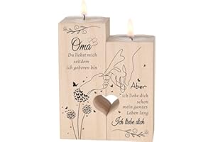 LUCKYYDS Kerzenständer-Oma Geschenk,Geschenk Oma Geburtstag，Beste Oma Geschenke，Oma Geschenke zum Weihnachten，Sinnvolle Geschenke Für Oma