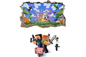 YOIMCKAY 3D Jeux Sticker Mural, Cartoon Autocollants muraux pour chambre d'enfant, jeux de décalcomanies pour salon, autocollants muraux pour chambre à coucher, garçon, vinyle, décoration murale, 35 x 80 cm