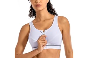 SYROKAN Damen Sport BH Starker Halt - Vorderverschluss Ohne Bügel Und Einlagen für Nach Brust OP Fitness Lauf Yoga