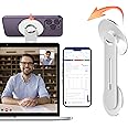 imluckies [Upgrated] Magnetic Laptop Phone Holder, 180° Adjustable Continuity Camera Mount Clip Compatible with Magsafe for iPhone 16 15 14 13 12 Series, for iOS 16 & MacBook macOS 13 Ventura, Silver
