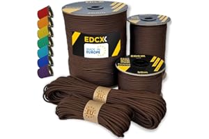 EdcX Paracord 4mm, 35+ kolorów (10 m, 15m, 30m, 50m, 100m, 300m) | Idealny do rękodzieła, majsterkowania, biwakowania | 100% nylonowa lina 4mm| Linka Taktyczna 550 Typ III