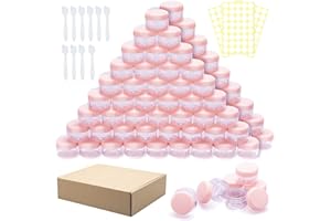 WUERQIE 100 Stück Döschen,5ml Leerdose Mini klarer Tiegel Probe Transparentes Cremeglas Kosmetikflaschenbehälter mit Schraubverschluss Reiseset,Verwendet für Lippenbalsam,Lotion