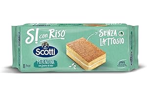 RISO SCOTTI Si con Riso - Merendine con Farina di Riso - Merende Senza Lattosio, Senza Olio di Palma - 8 Monoporzioni